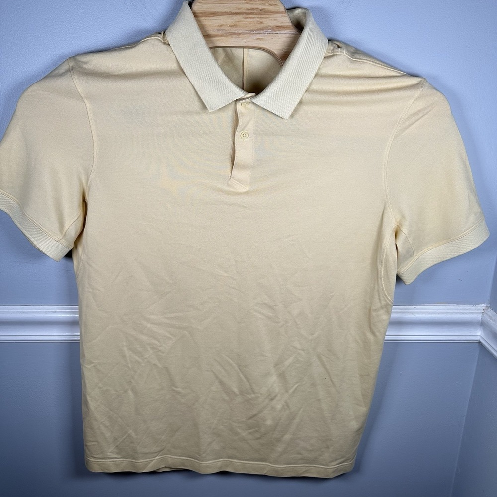 Lululemon Men's Live in‎ Practice Vented Polo Shirt Short Sleeve Yellow Large
